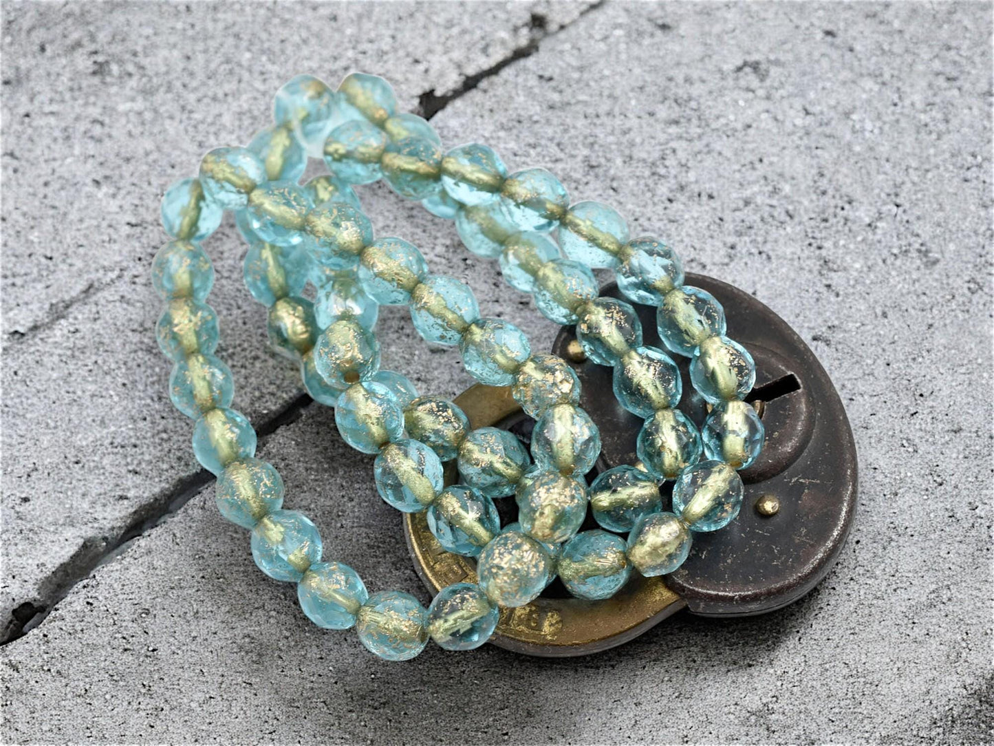 Czech Glass Beads - Fire Polished Beads - Round Beads - Faceted Beads - 8mm - 20pcs - (4455)