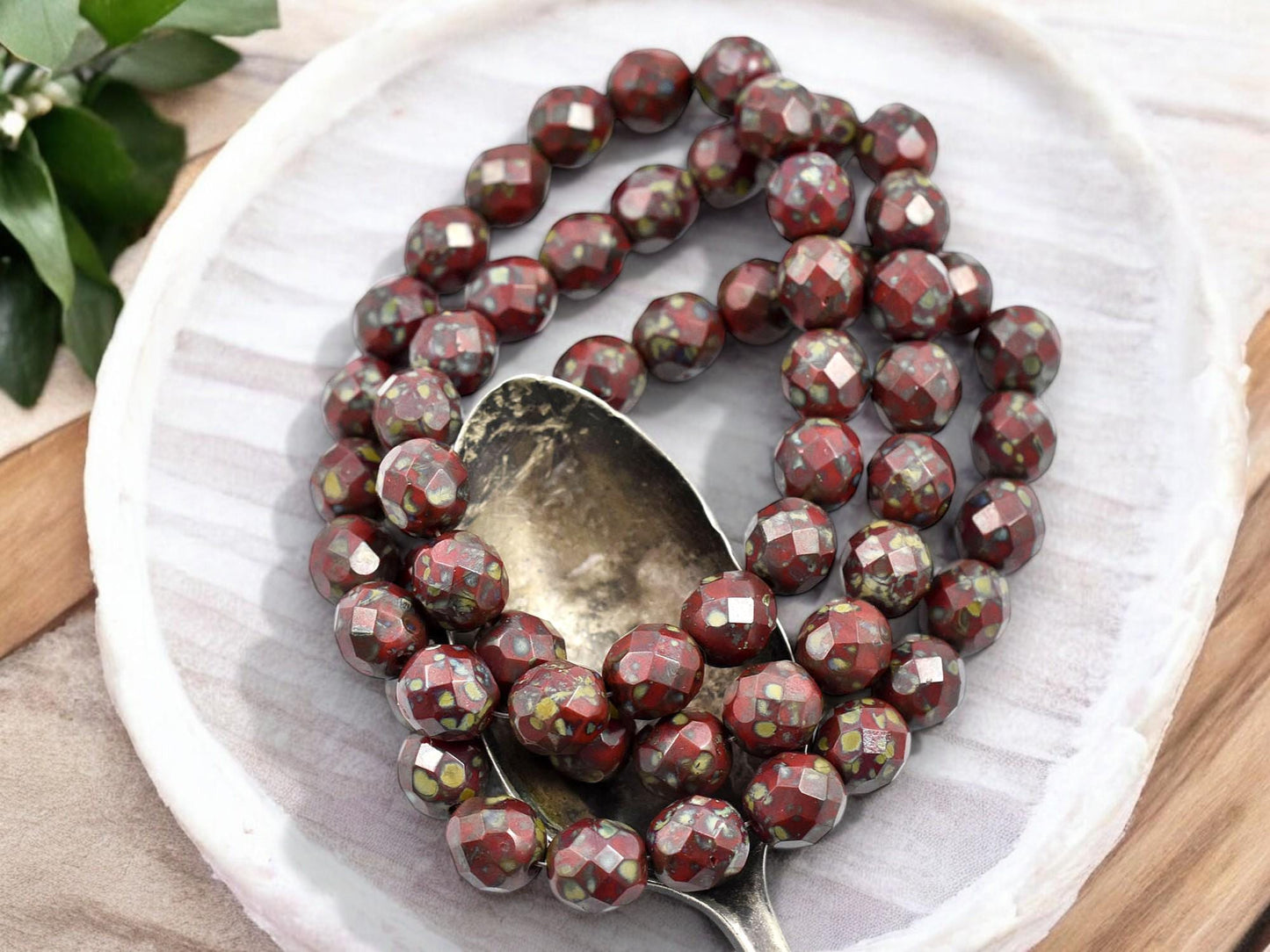 Picasso Beads - Czech Glass Beads - Fire Polished Beads - Round Beads - 8mm - 20pcs - (930)