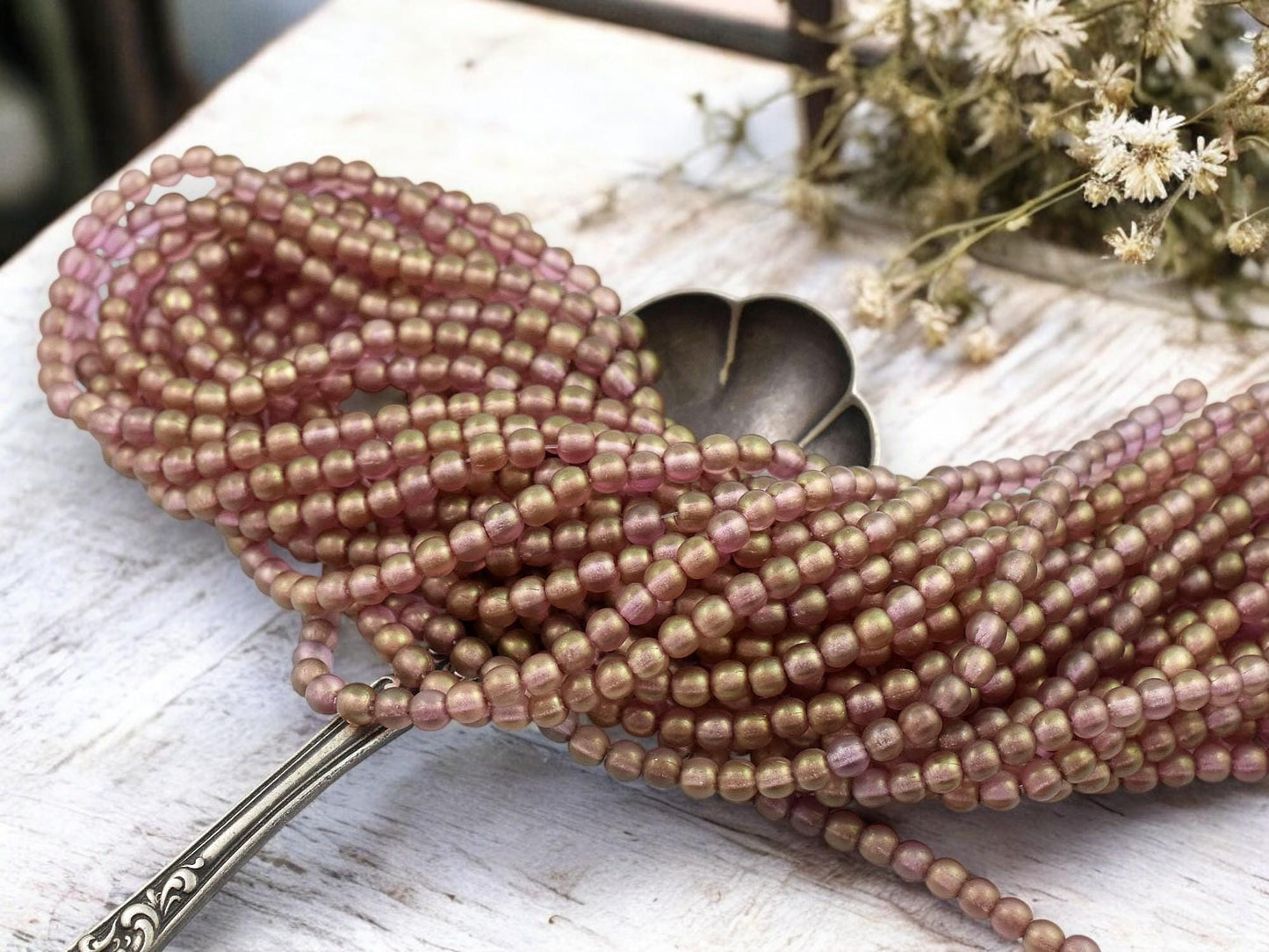 4mm Beads - Czech Glass Beads - Picasso Beads - Round Beads - Druk Beads - 100pcs - (A445)