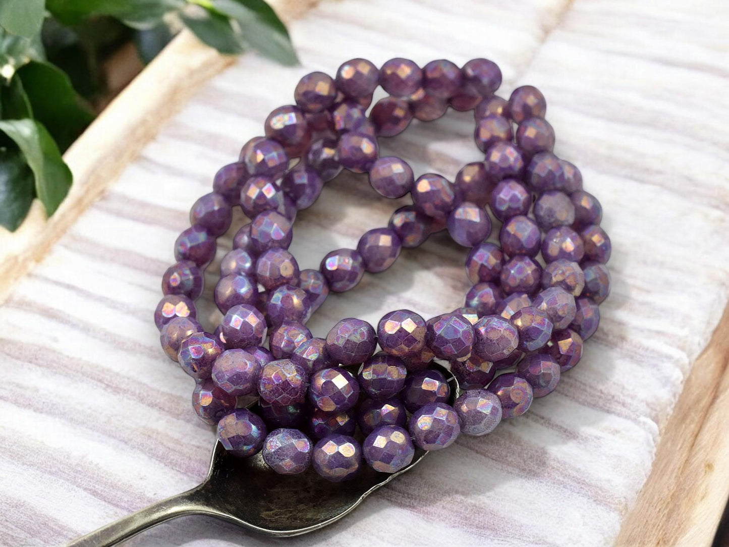 Czech Glass Beads - Fire Polished Beads - Round Beads - Gold Beads - 8mm - 25pcs - (3748)
