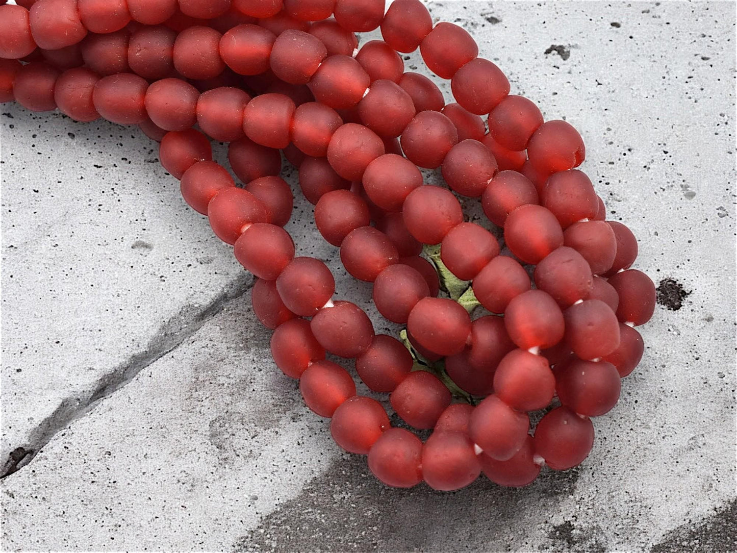 Ghana Beads - Recycled Glass Beads - African Glass Beads - Fair Trade Beads - Approx 10-11mm - 20" Strand - (J54)