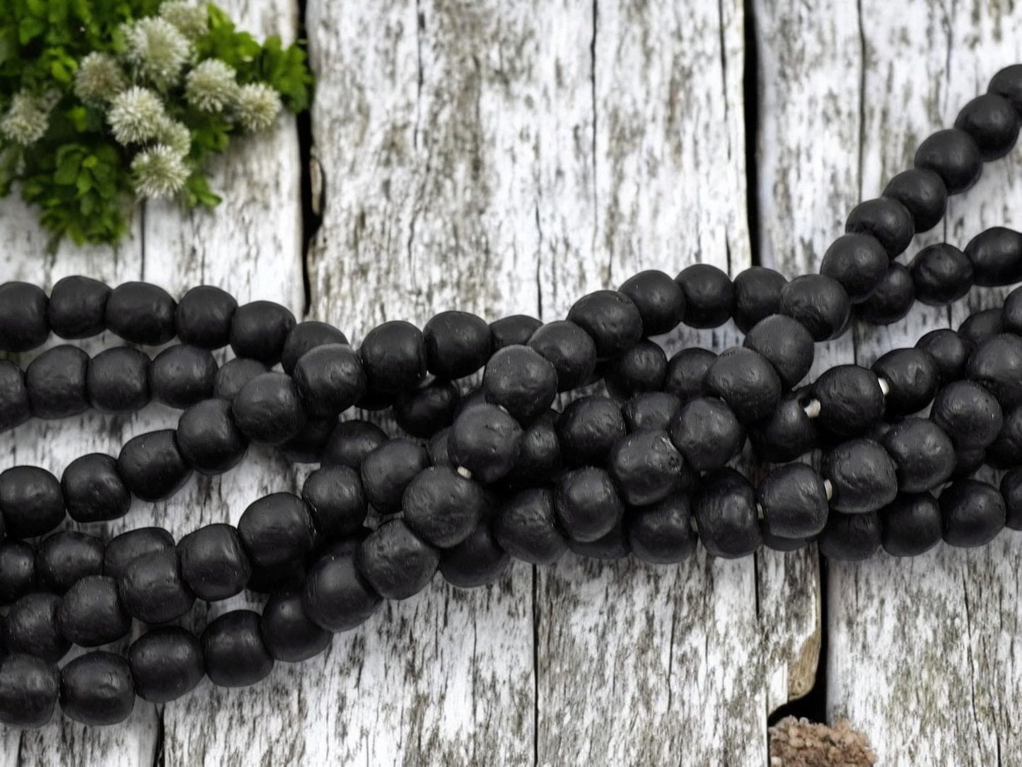 Fair Trade Beads - Ghana Beads - Recycled Glass Beads - African Glass Beads - Approx 10-11mm - 20" Strand - (J58)