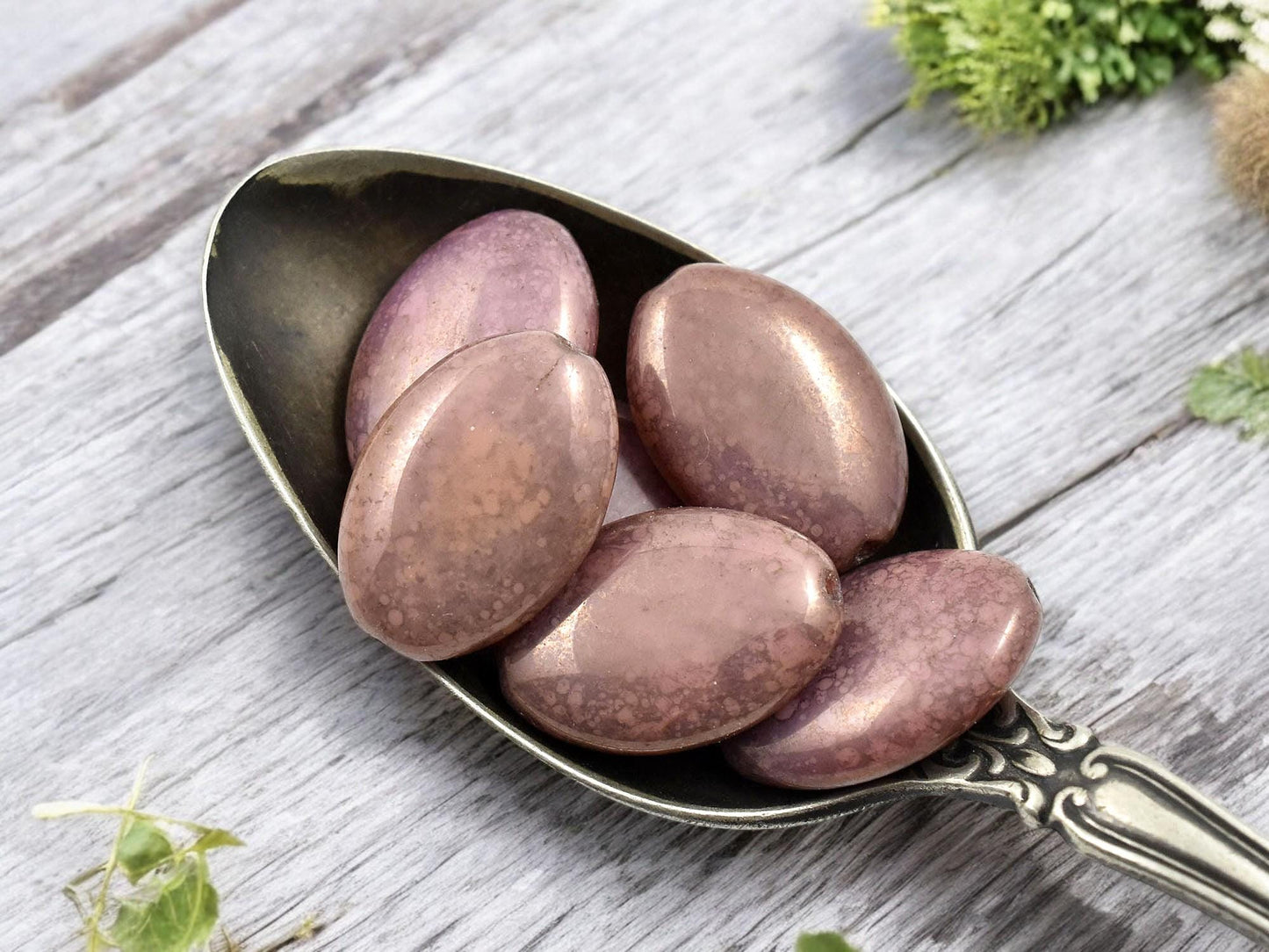 Czech Glass Beads - Vintage Beads - Oval Beads - Picasso Beads - 6pcs - 20x14mm - (3122)