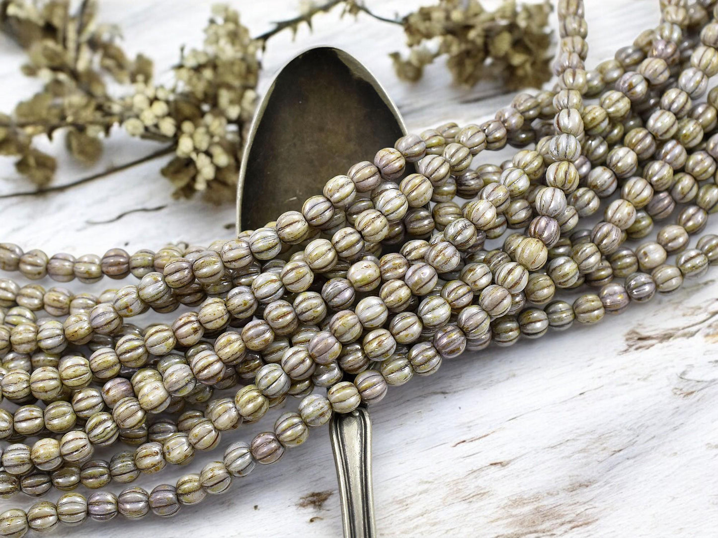 Picasso Beads - Czech Glass Beads - Melon Beads - Round Beads - 5mm - 50pcs - (2617)