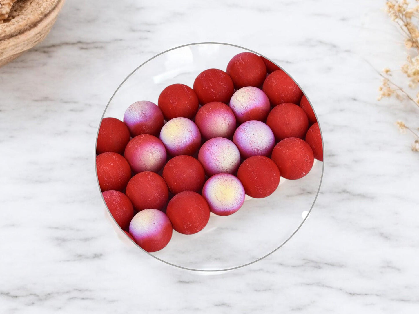 10mm Beads - Chinese Glass Beads - Frosted Beads - 10mm - 15" Strand - Choose Your Color