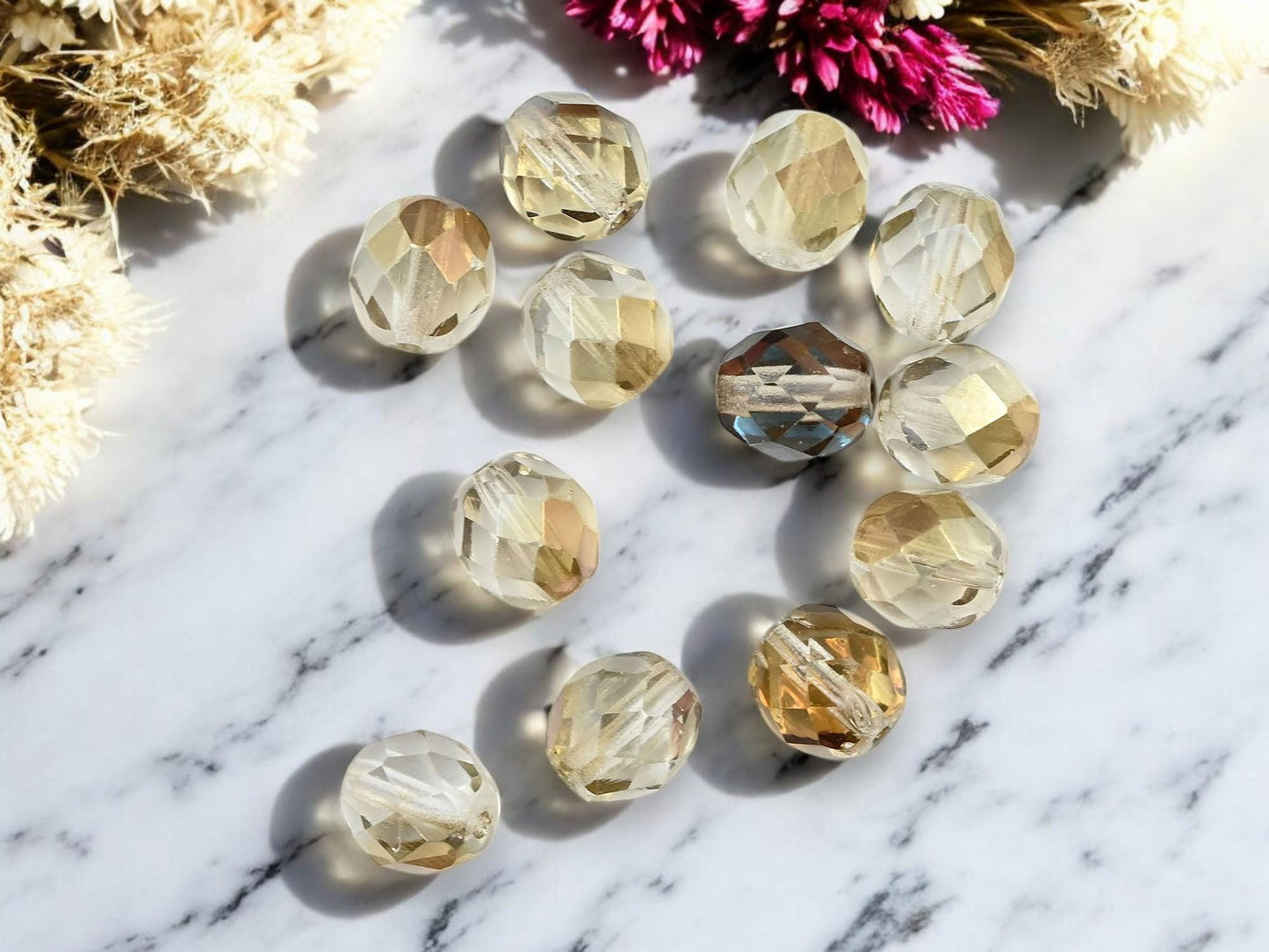 Czech Glass Beads - Fire Polished Beads - Crystal Beads - Round Beads - 8mm - 25pcs - (A317)