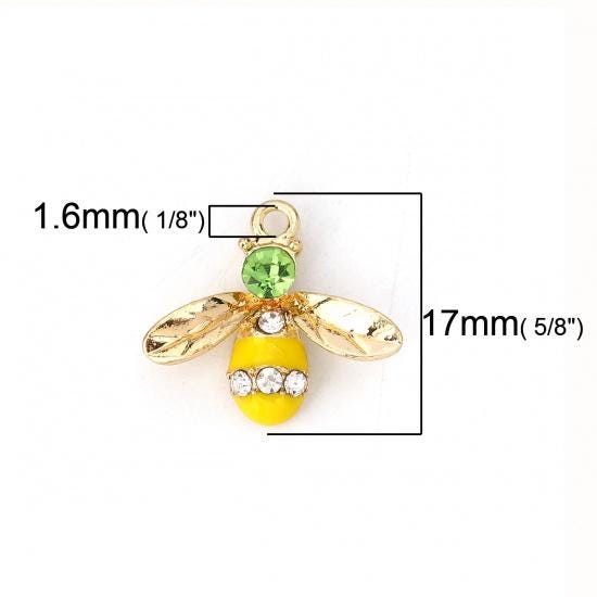 Metal Charms - Bee Charms - Gold Charms - Enamel Charms - 10pcs - 17x15mm - Choose Your Color
