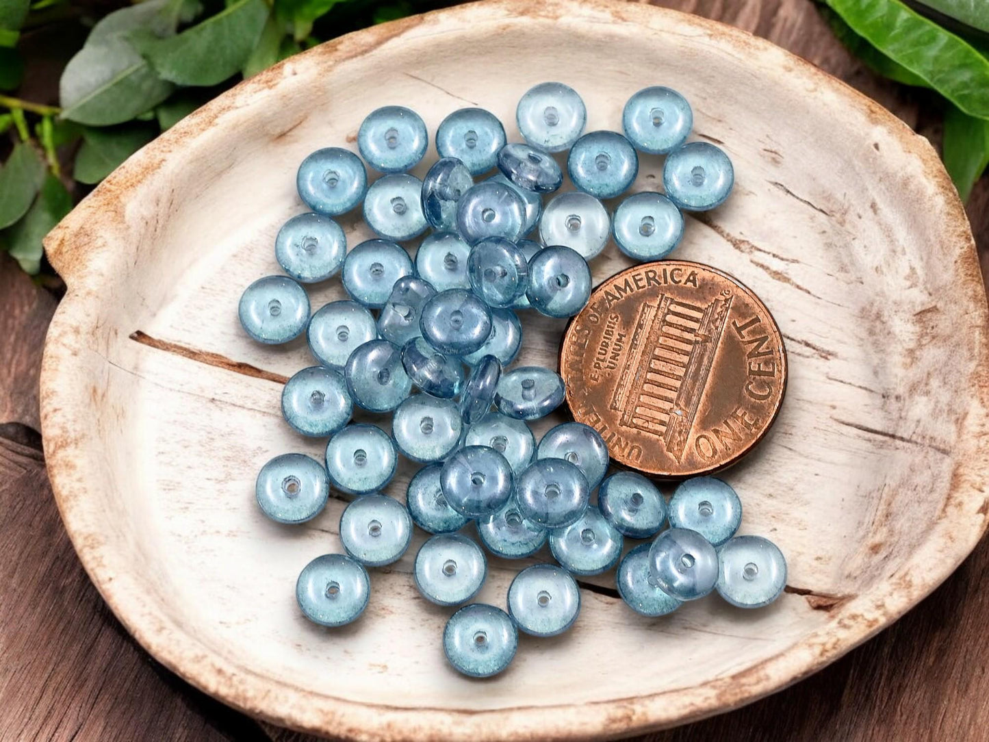 Czech Glass Beads - Glass Spacer Bead - Rondelle Beads - Picasso Beads - 6x2mm - 50pcs - (2193)