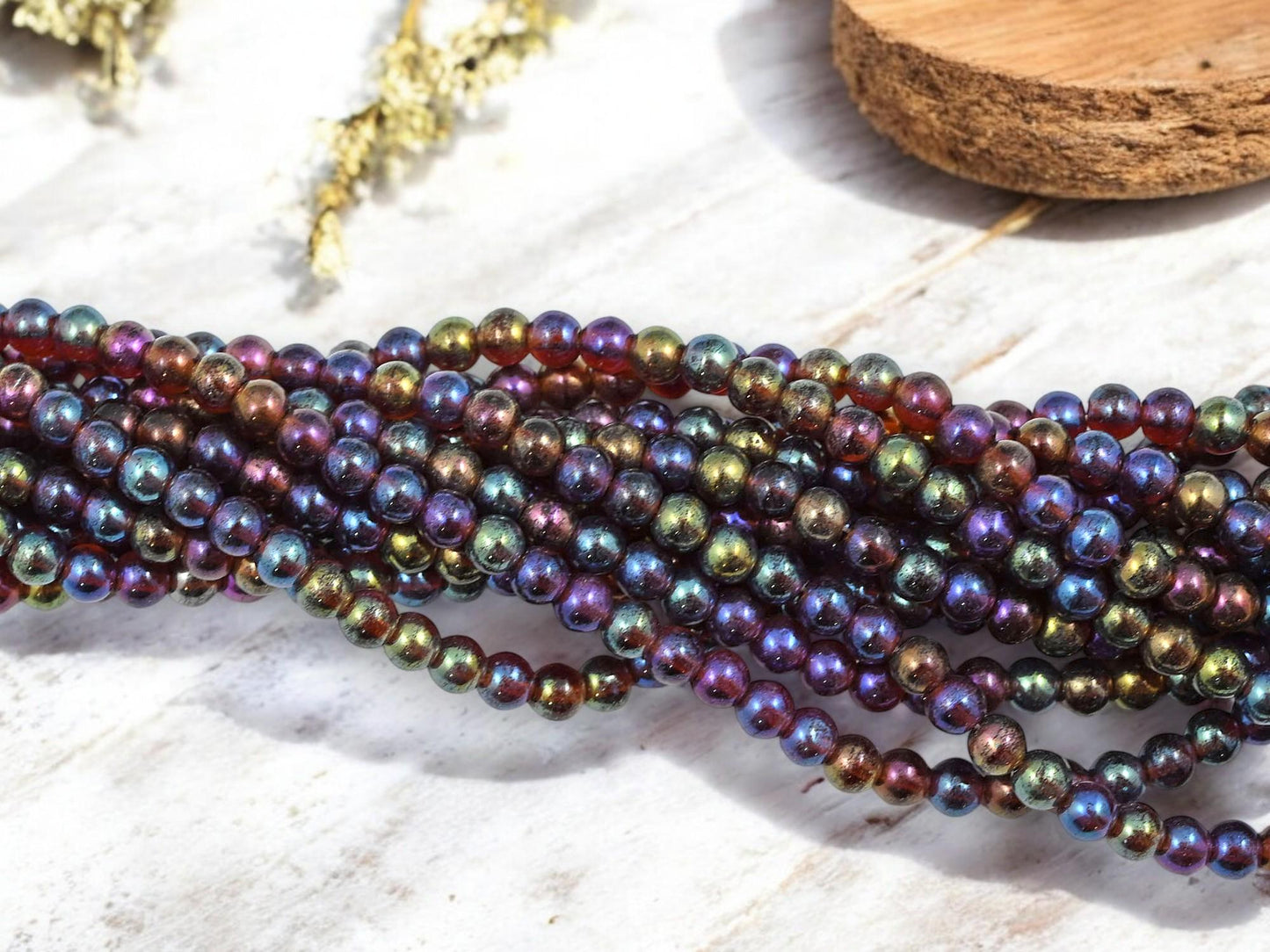 Czech Glass Beads - 4mm Beads - Round Beads - Druk Beads - 100pcs - (A306)