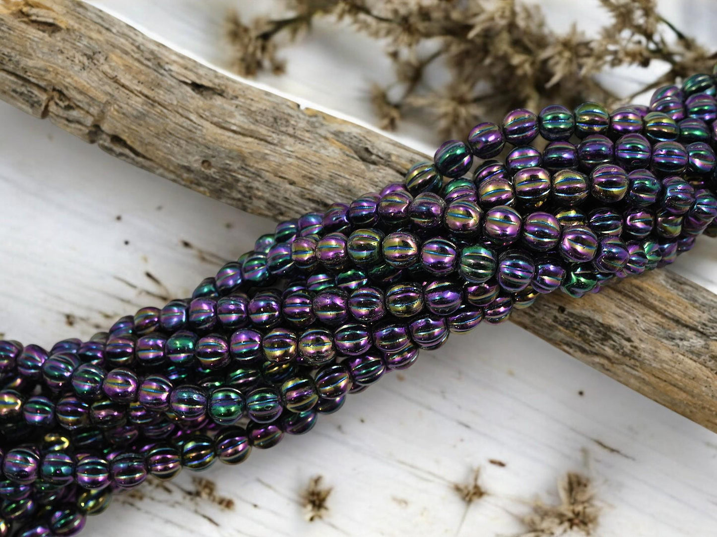 Czech Glass Beads - Melon Beads - Round Beads - 5mm - 50pcs - (B594)