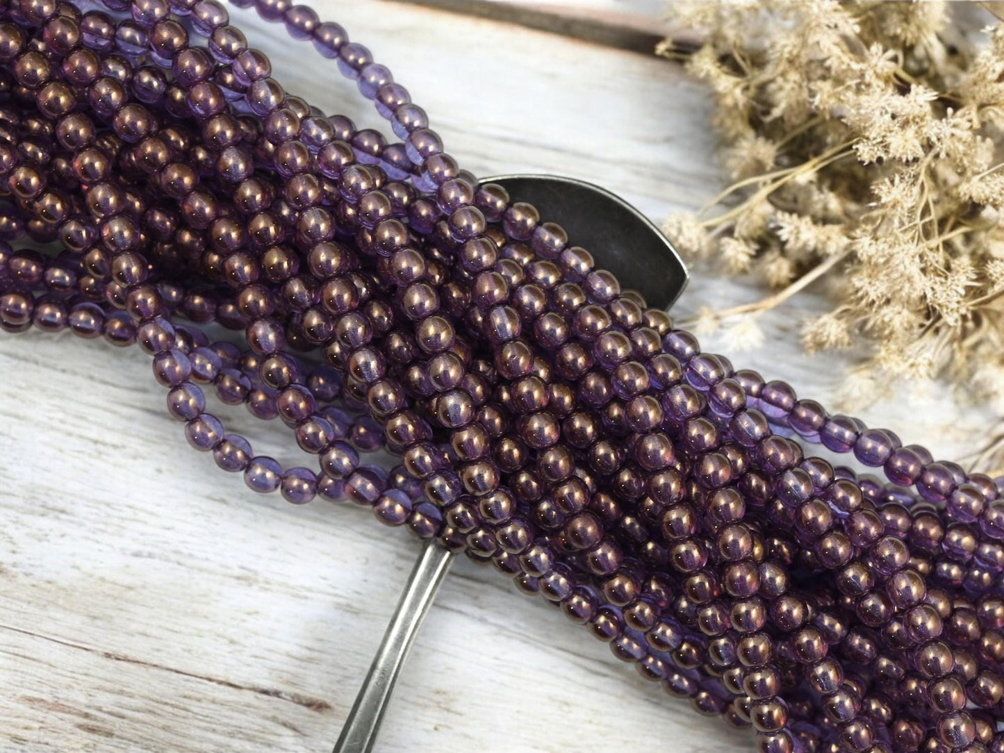 4mm Beads - Czech Glass Beads - Picasso Beads - Round Beads - Druk Beads - 100pcs - (627)