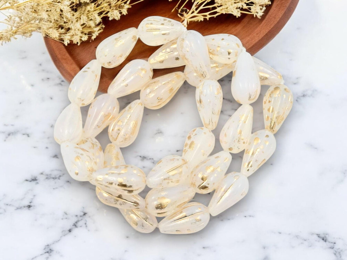 Czech Glass Beads - Melon Beads - Teardrop Beads - Crystal Beads - Drop Beads - 10pcs - 13x8mm - (3289)