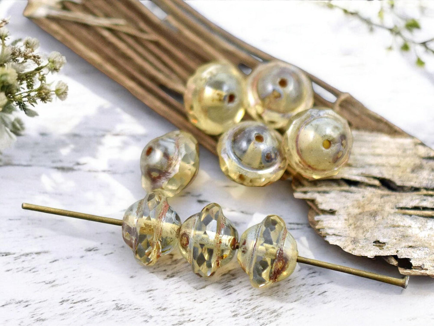 *10* 8x10mm Crystal Picasso Saturn Beads