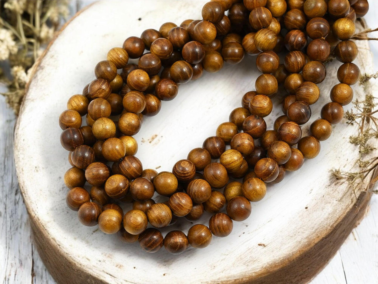 8mm Natural Light Burlywood Round Beads