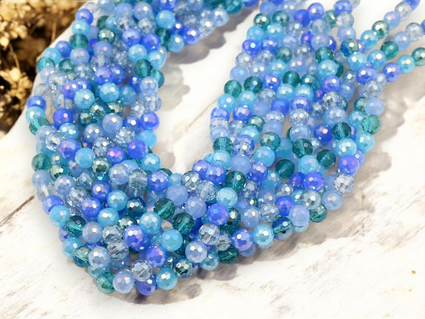 Chinese Crystal - Bead Strands - Rondelle Beads - Faceted Beads - Electroplated Glass - 8mm - 14.5" Strand - (399)