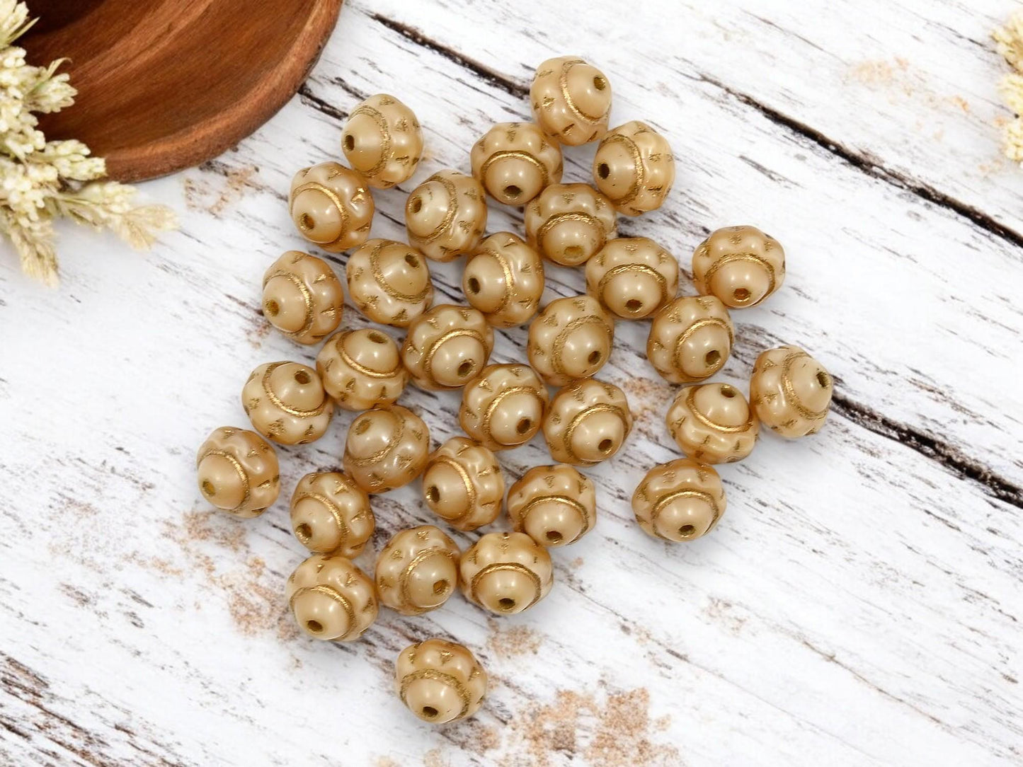 Czech Glass Beads - Saturn Beads - Spacer Beads - 6mm Beads - 31pcs - (706)