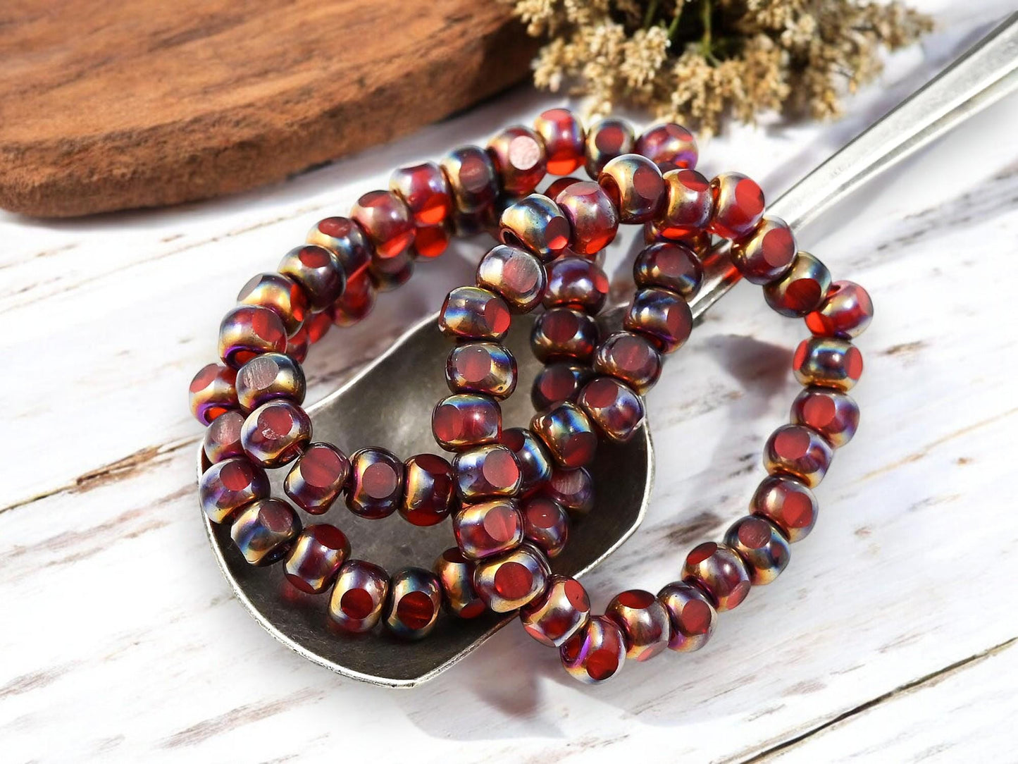 Czech Glass Beads - Trica Beads - Seed Beads - Picasso Beads - 5mm - 25pcs - (5762)