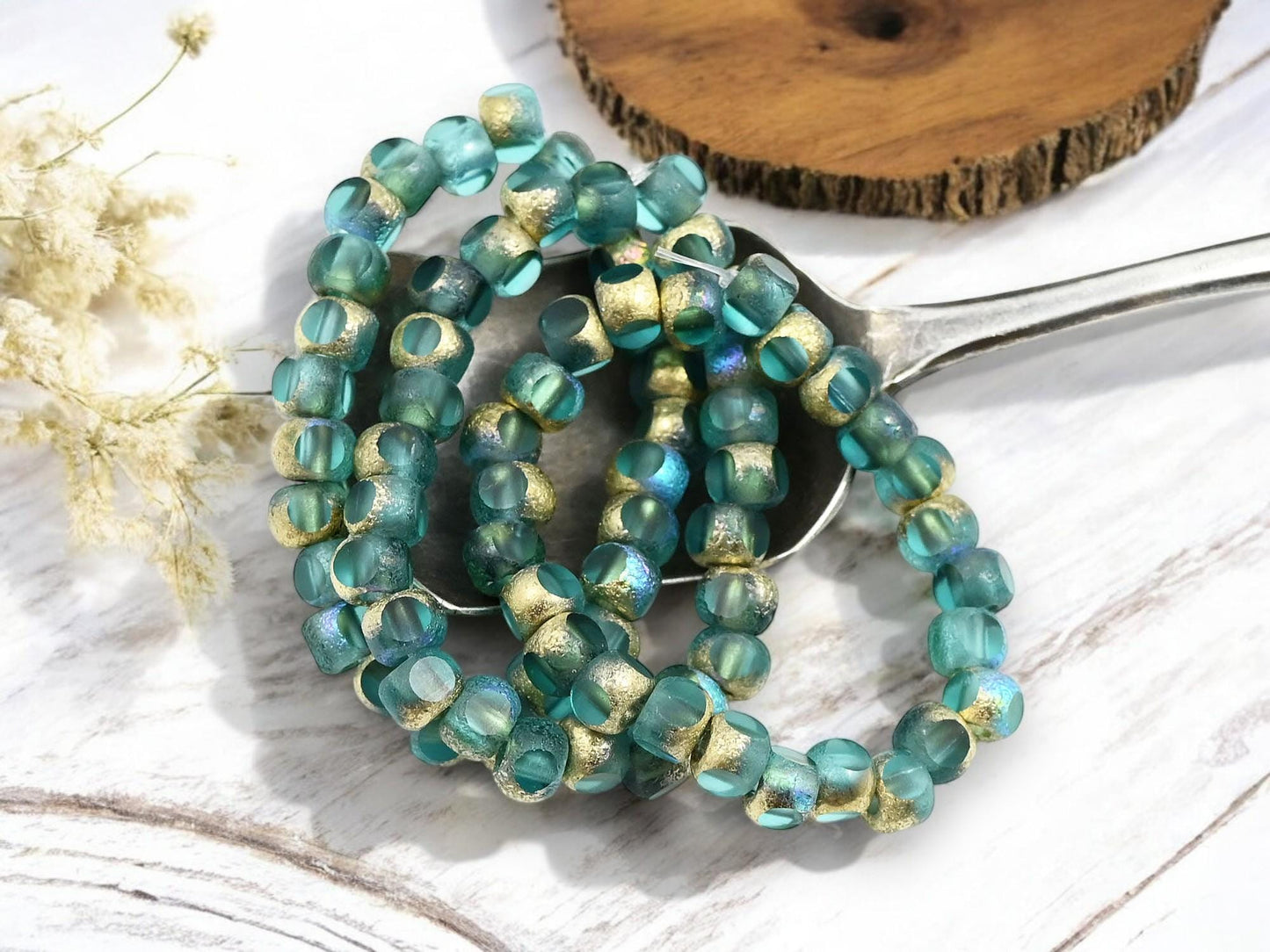 Trica Beads - Seed Beads - Czech Glass Beads - Picasso Beads - 5mm - 25pcs - (1644)