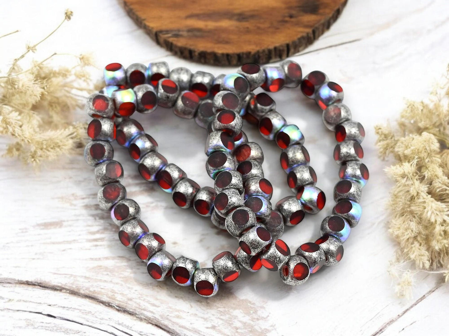 Czech Glass Beads - Trica Beads - Seed Beads - Picasso Beads - 5mm - 25pcs - (194)