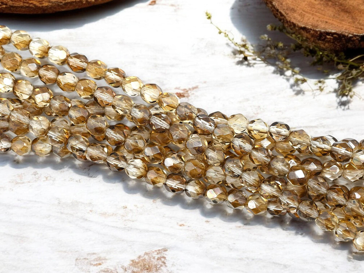 Czech Glass Beads - Fire Polished Beads - 6mm Beads - Round Beads - 25pcs - (1889)