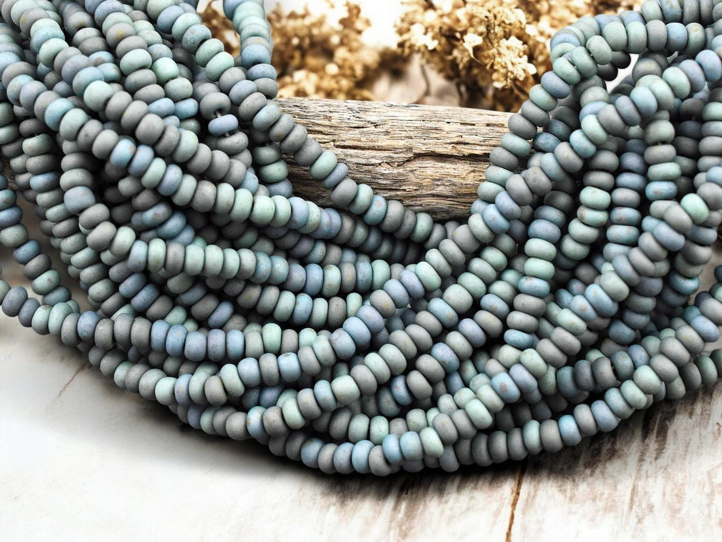 6/0 Aged Matte Goblin Picasso Seed Bead Mix (19" Strand)