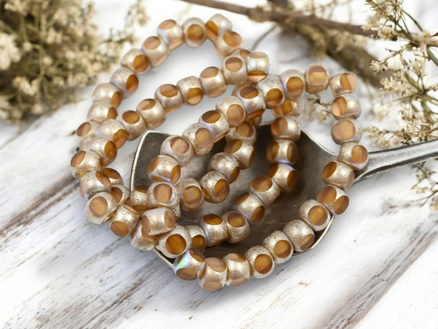 Trica Beads - Seed Beads - Czech Glass Beads - Etched Beads - 5mm - 25pcs - (4260)