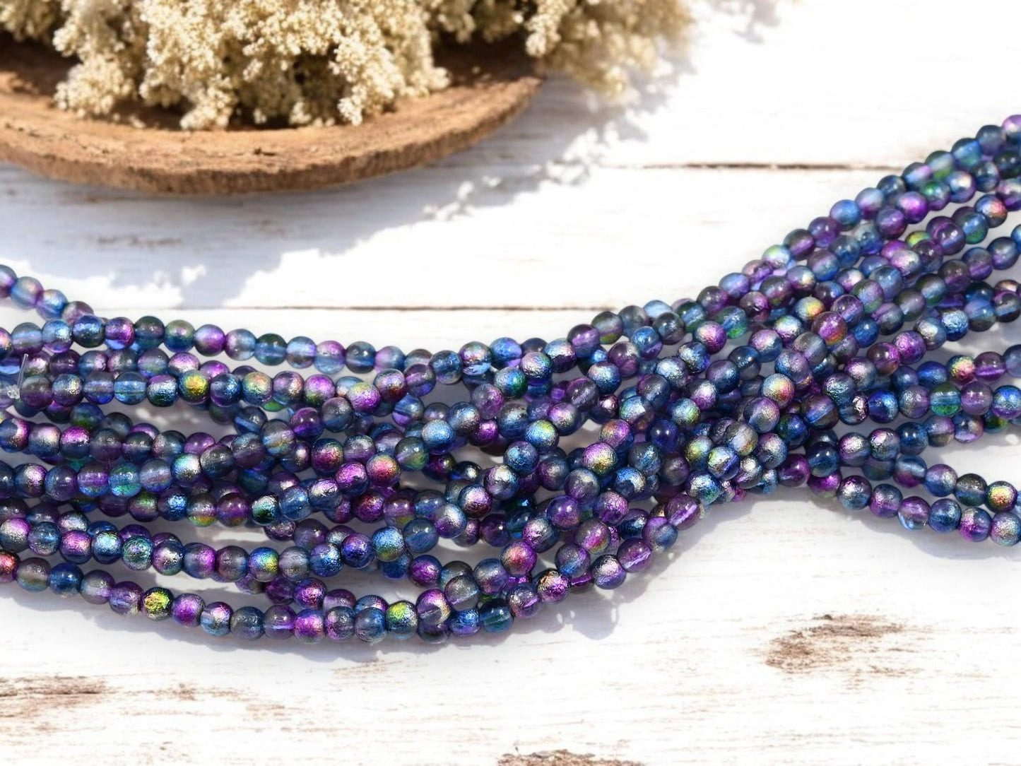 Czech Glass Beads - Round Beads - Druk Beads - 4mm Beads - 50pcs - (3695)