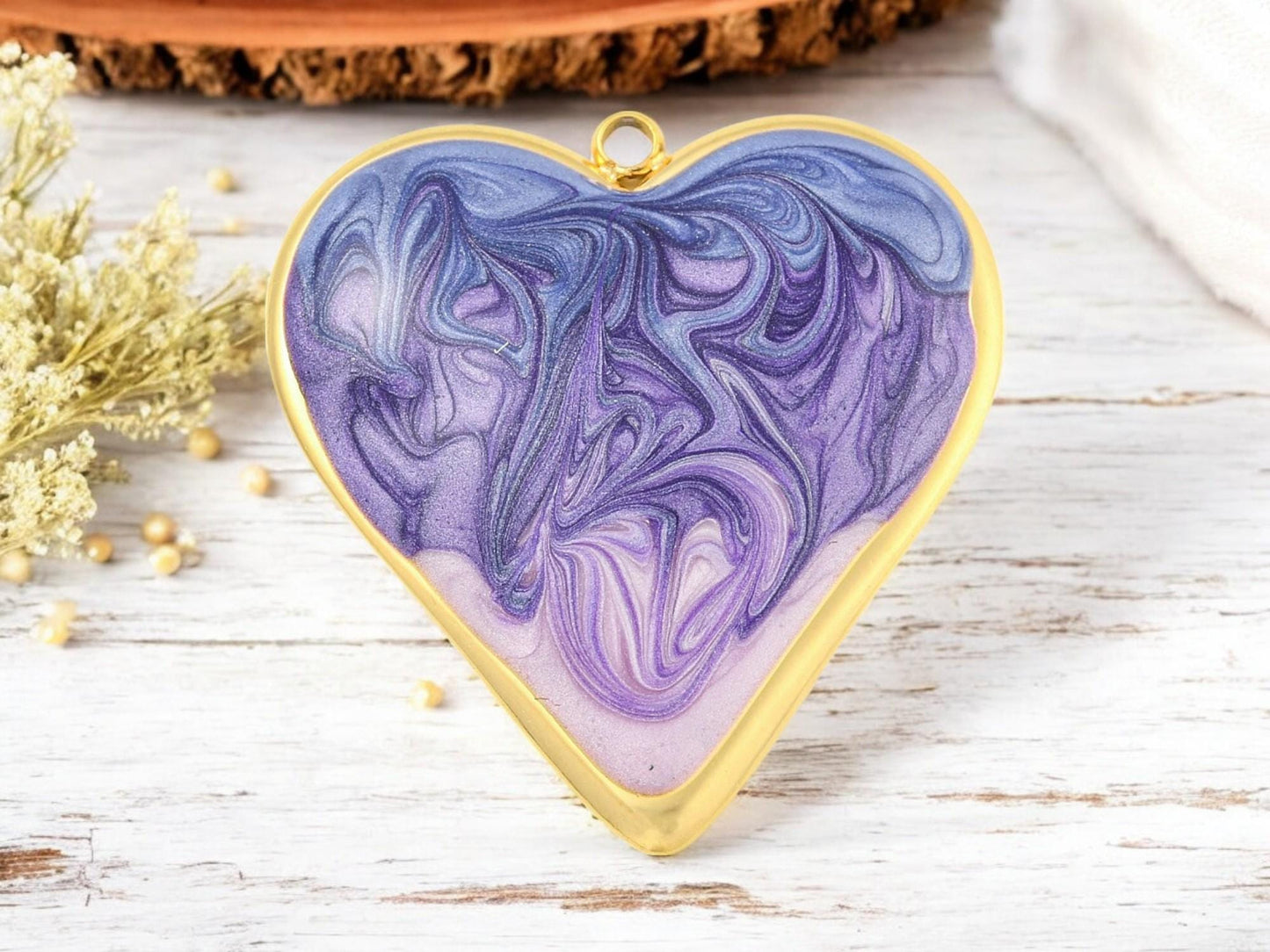 Heart Pendant - Enamel Charms - Heart Charms - Metal Charms - Love Charms - 31x29mm - 1pc