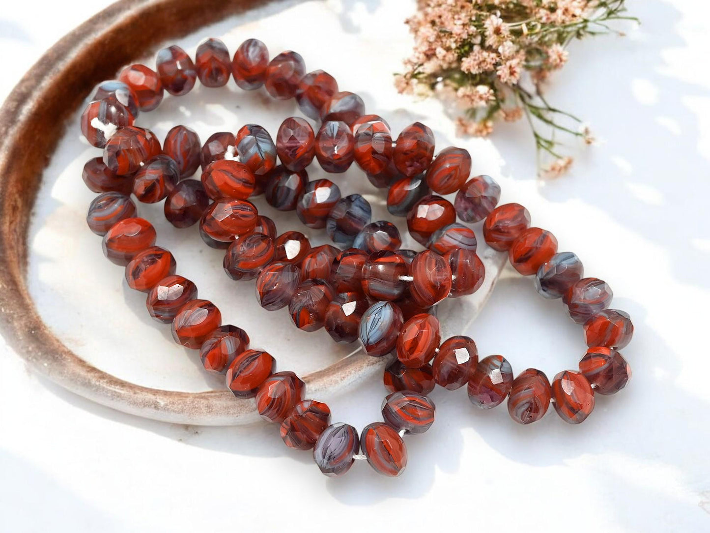 Rondelle Beads - Czech Glass Beads - Fire Polish Beads - 5x7mm - 25pcs - (6120)