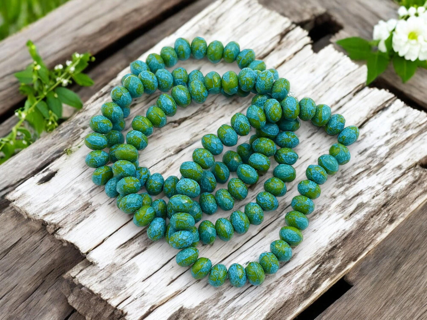 Czech Glass Beads - Picasso Beads - Rondelle Beads - Fire Polished Beads - 30pcs - 3x5mm - (1141)