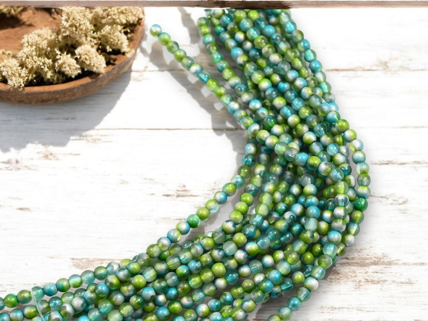 Czech Glass Beads - Round Beads - Druk Beads - 4mm Beads - 50pcs - (5044)