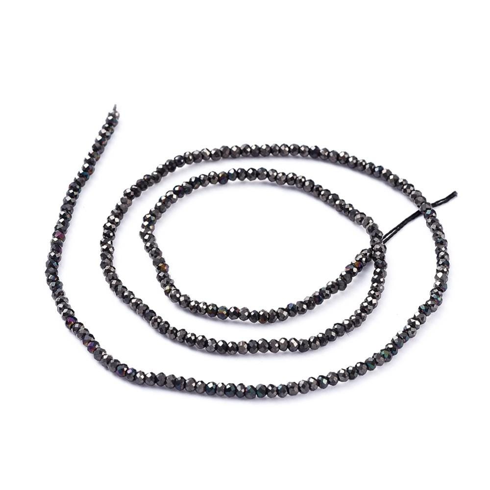 Gunmetal Spacers - Spacer Beads - Chinese Glass Beads - Electroplated Beads - Micro Spacers - 2mm - 14" Strand - (1022)