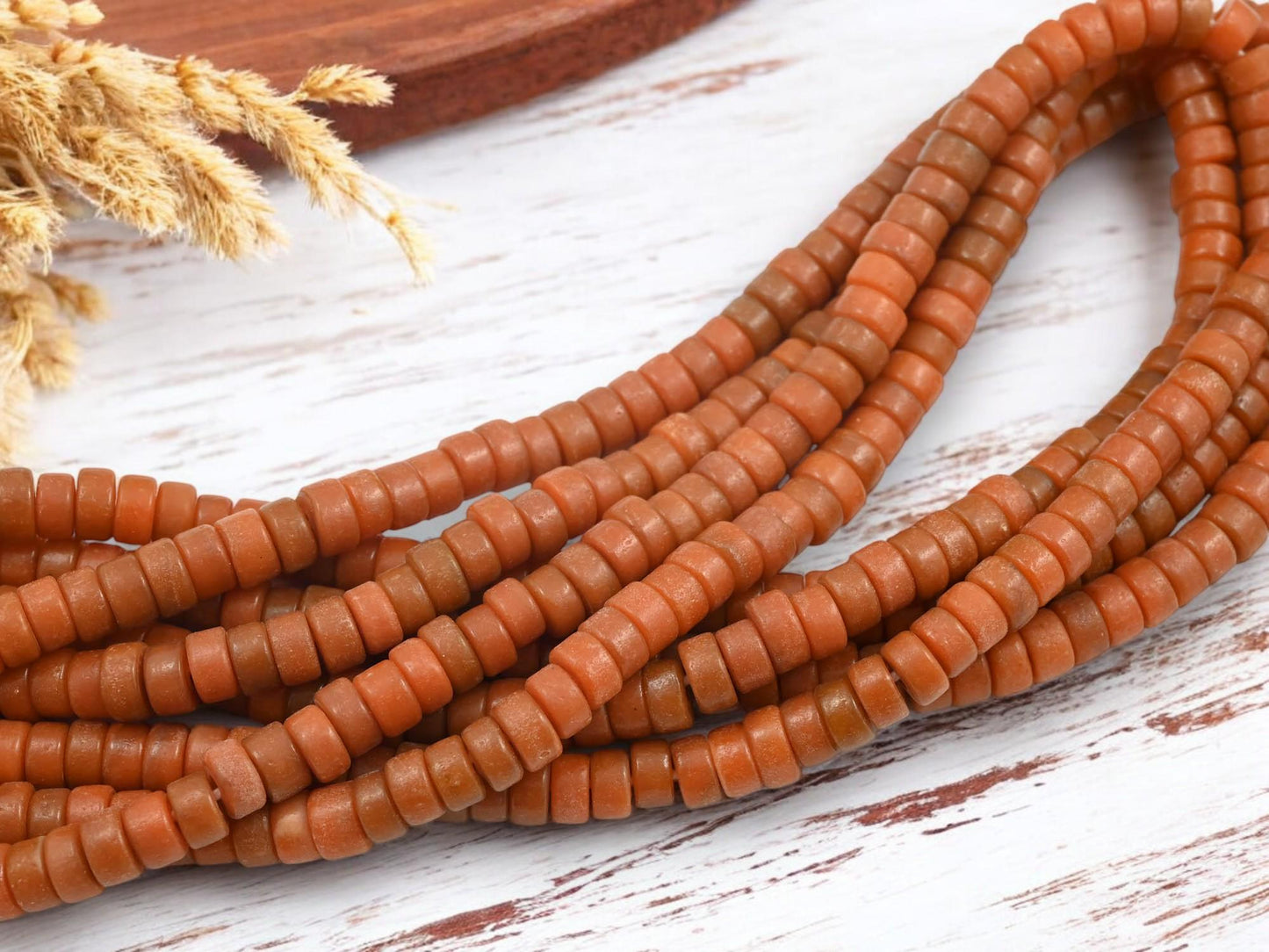 Recycled Glass Beads - Heishi Beads - Eco-Friendly Beads - Indonesian Beads - 8x4mm - 20" Strand - (1680)