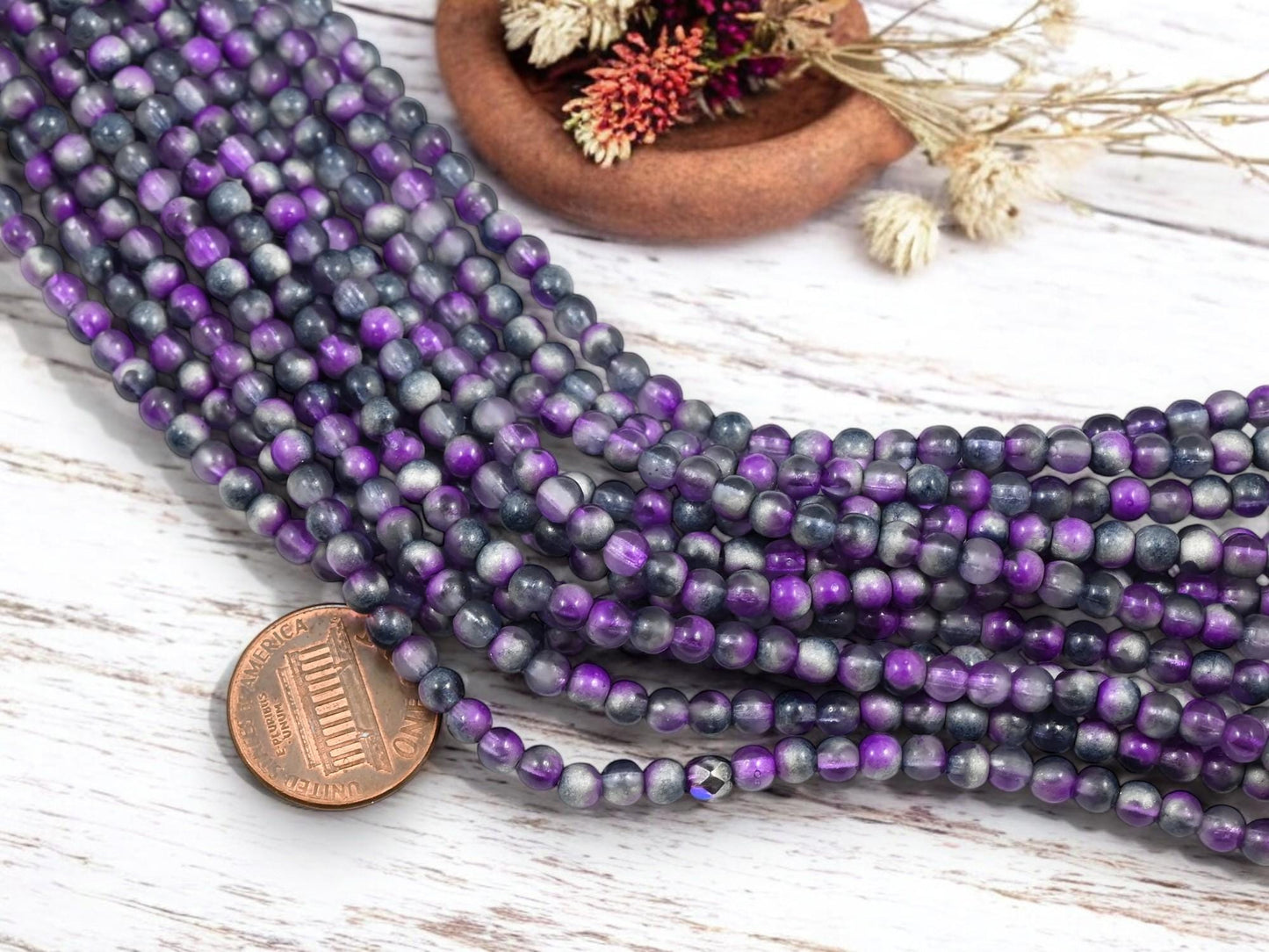 4mm Beads - Czech Glass Beads - Round Beads - Druk Beads - 50pcs - (3856)