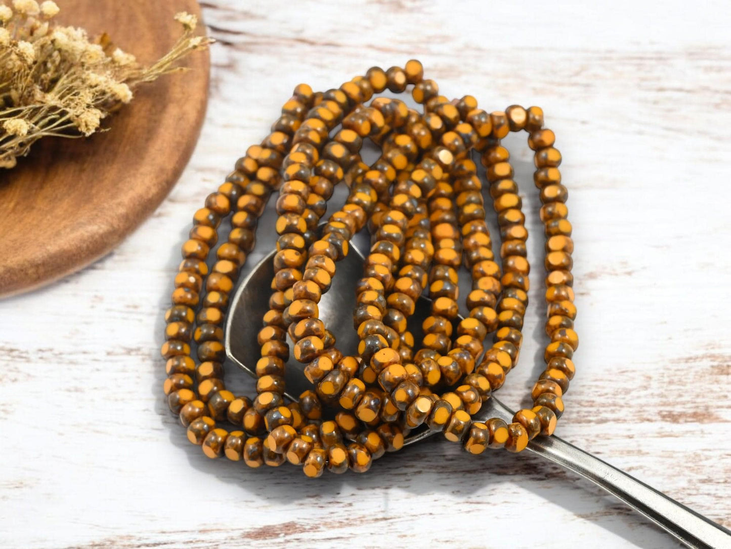Czech Glass Beads - Trica Beads - Seed Beads - Picasso Beads - Size 6 Beads - 50pcs - (4995)