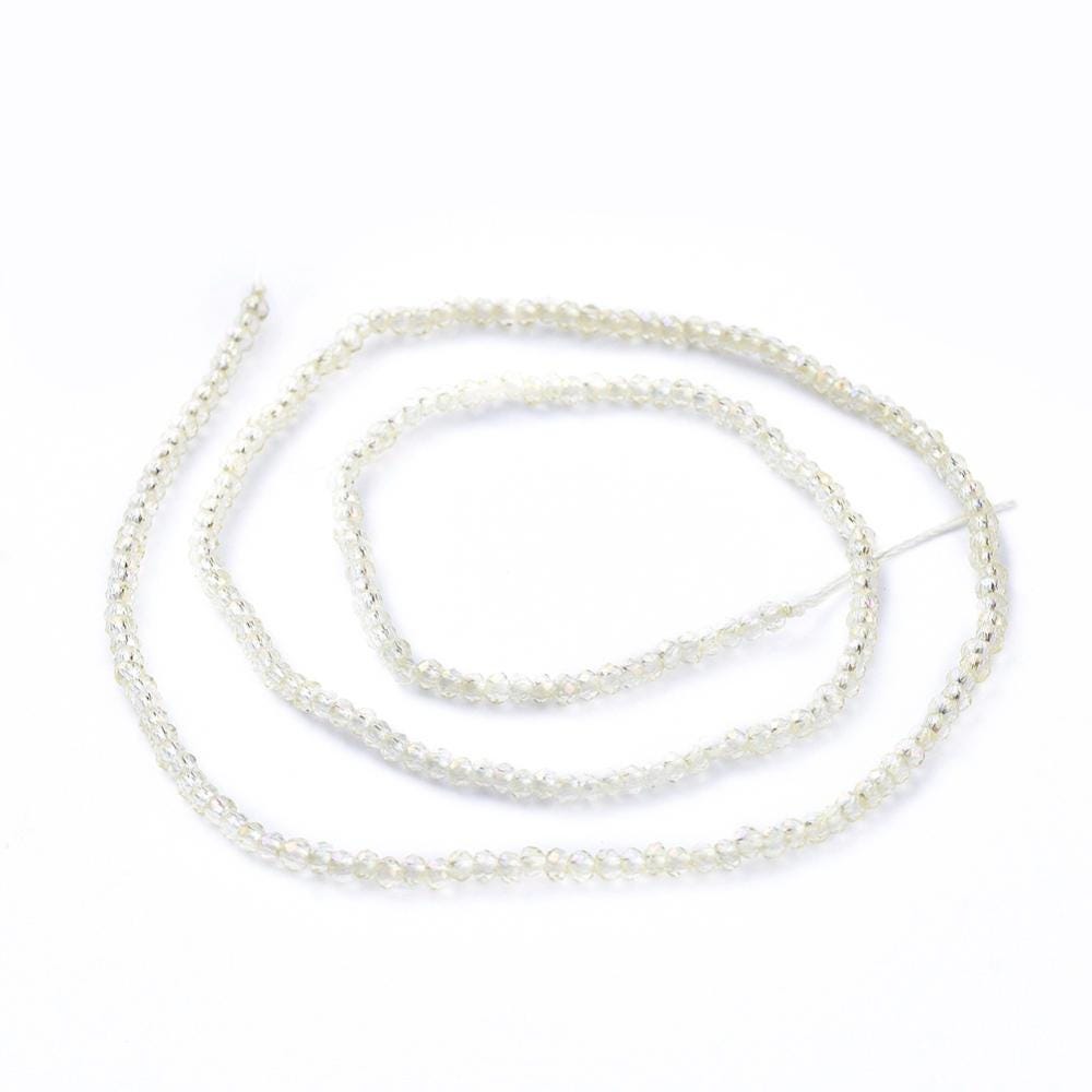 Rondelle Beads - Spacer Beads - Chinese Glass Beads - Electroplated Beads - Micro Spacers - 2mm - 14" Strand - (2492)
