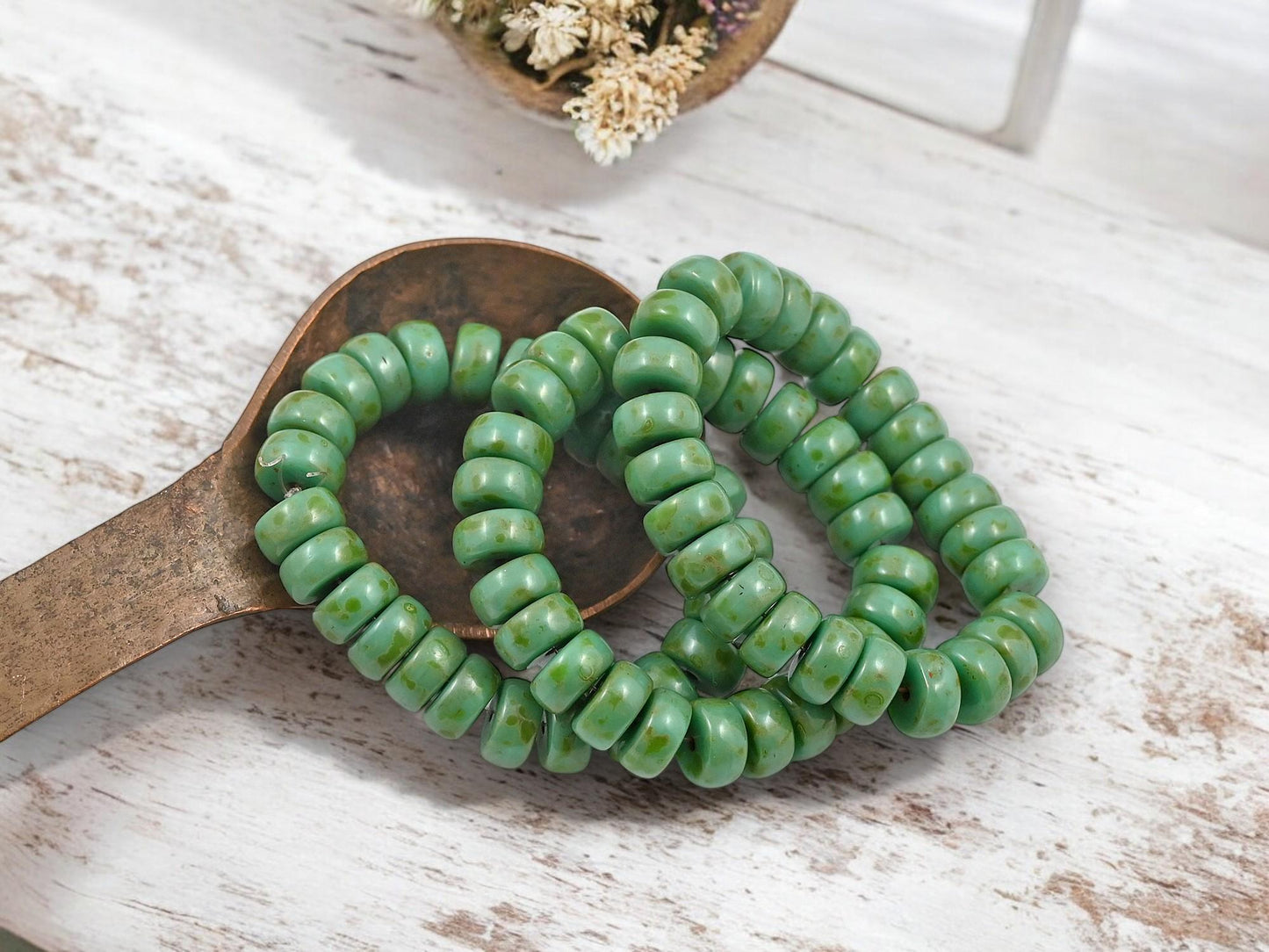Picasso Beads - Heishi Beads - Czech Glass Beads - Spacer Beads - Rondelle Beads - 8x4mm - 25pcs - (A13)
