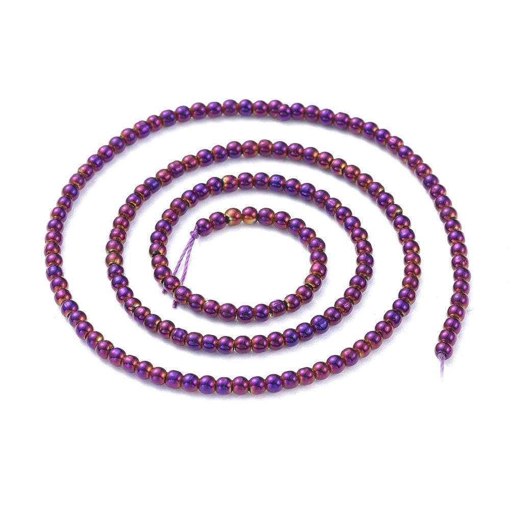 2mm Beads - Spacer Beads - Chinese Glass Beads - Electroplated Beads - Micro Spacers - 14" Strand - (4305)