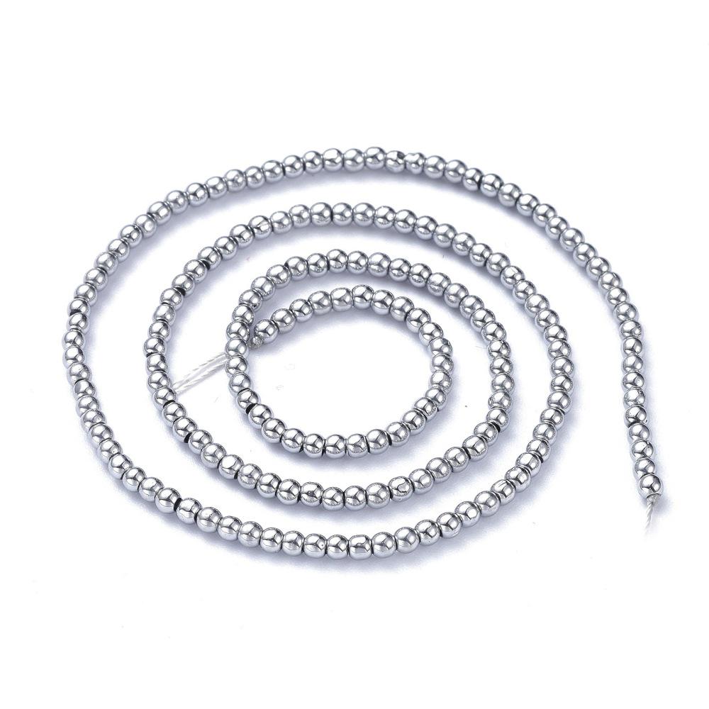 2mm Beads - Silver Spacer Beads - Chinese Glass Beads - Electroplated Beads - Micro Spacers - 14" Strand - (113)