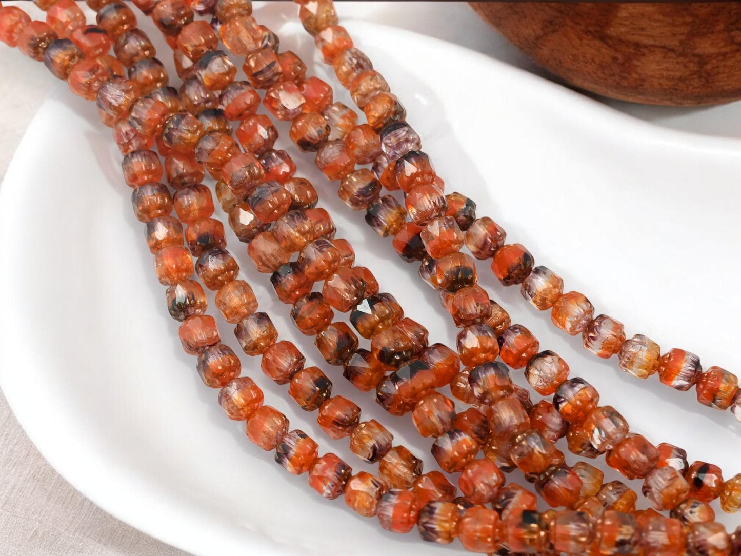Czech Glass Beads - Picasso Beads - Cathedral Beads - 6mm Beads - Fire Polish Beads - 31pcs - 6mm - (B30)