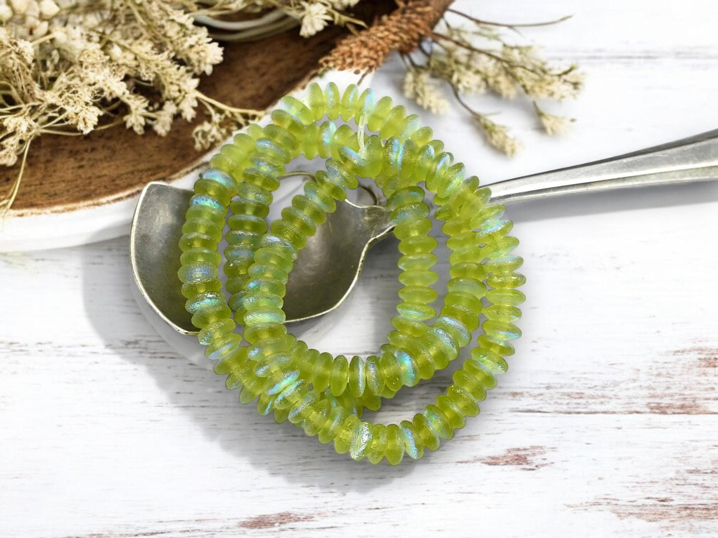 Czech Glass Beads - Rondelle Spacer - Rondelle Beads - Glass Spacer Bead - 6x2mm - 50pcs - (3992)