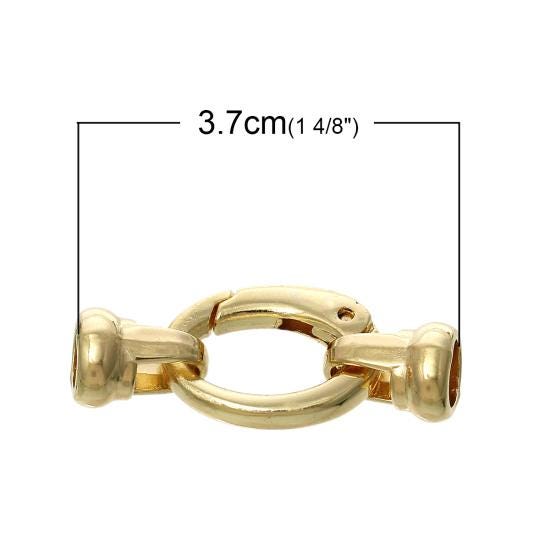Metal Clasps - Spring Ring Clasp - Swing Gate Clasp - Cord Ends - Gold Clasps - Silver Clasps - 2pcs - 37x15mm