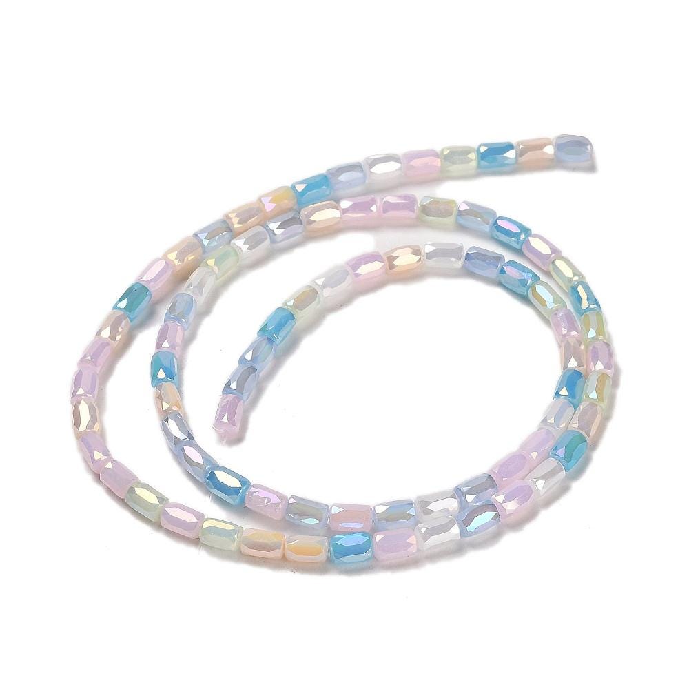 Tube Beads - Chinese Glass - Bulk Glass Beads - 6x4mm - 20" Strand - (1798)