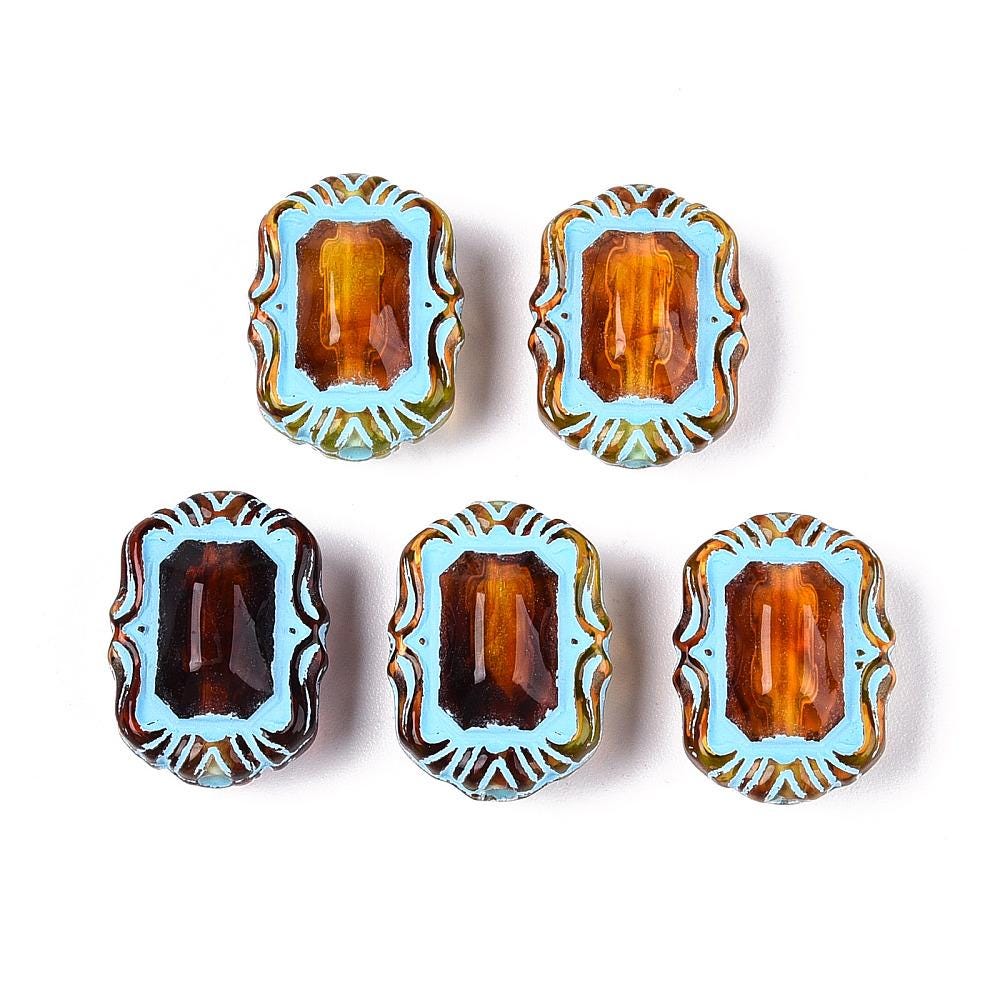 Focal Beads - Acrylic Beads - Craft Beads - 18x13mm - 8pcs - (B595)