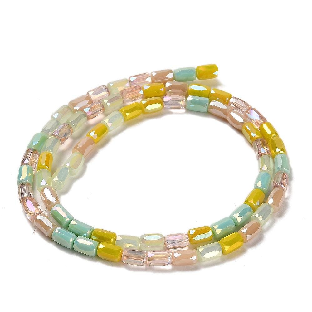 Tube Beads - Chinese Glass - Bulk Glass Beads - 6x4mm - 20" Strand - (1210)