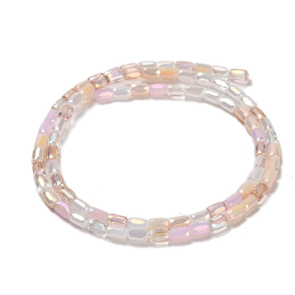Tube Beads - Chinese Glass - Bulk Glass Beads - 6x4mm - 20" Strand - (1186)