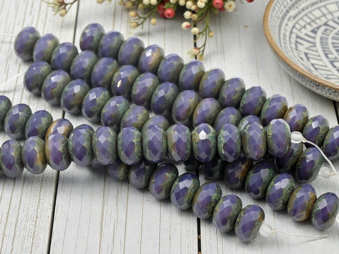 Picasso Beads - Rondelle Beads - Czech Glass Beads - Czech Glass Rondelle - Fire Polish Beads - Choose Your Size