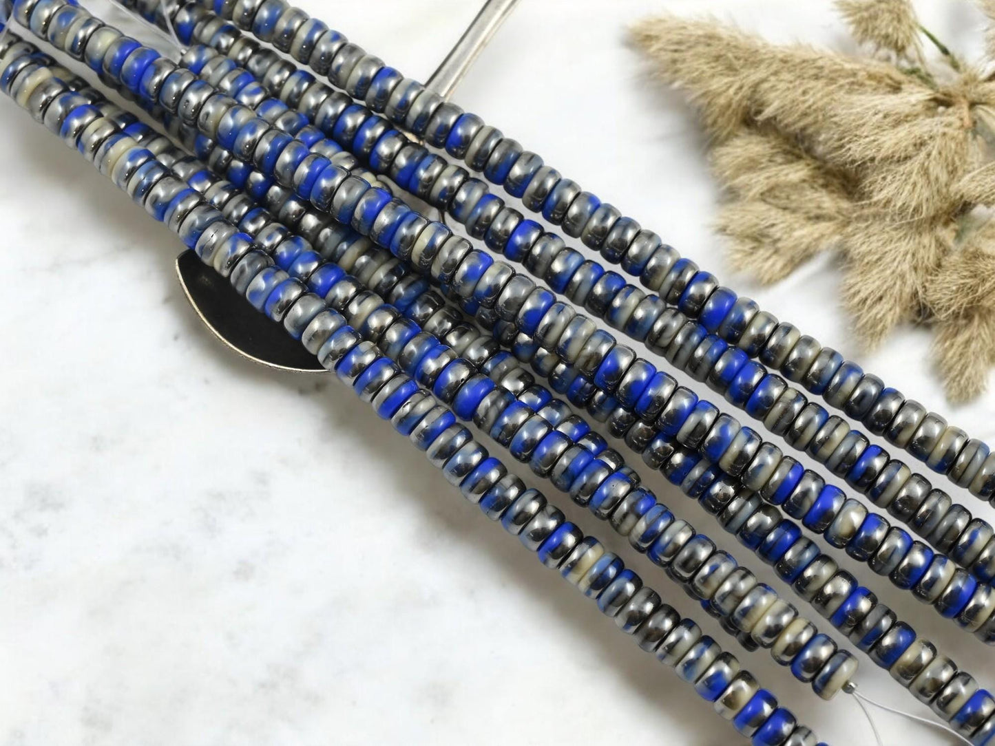 Heishi Beads - Picasso Beads - Czech Glass Beads - Spacer Beads - Rondelle Beads - 6x3mm - 50pcs - (311)