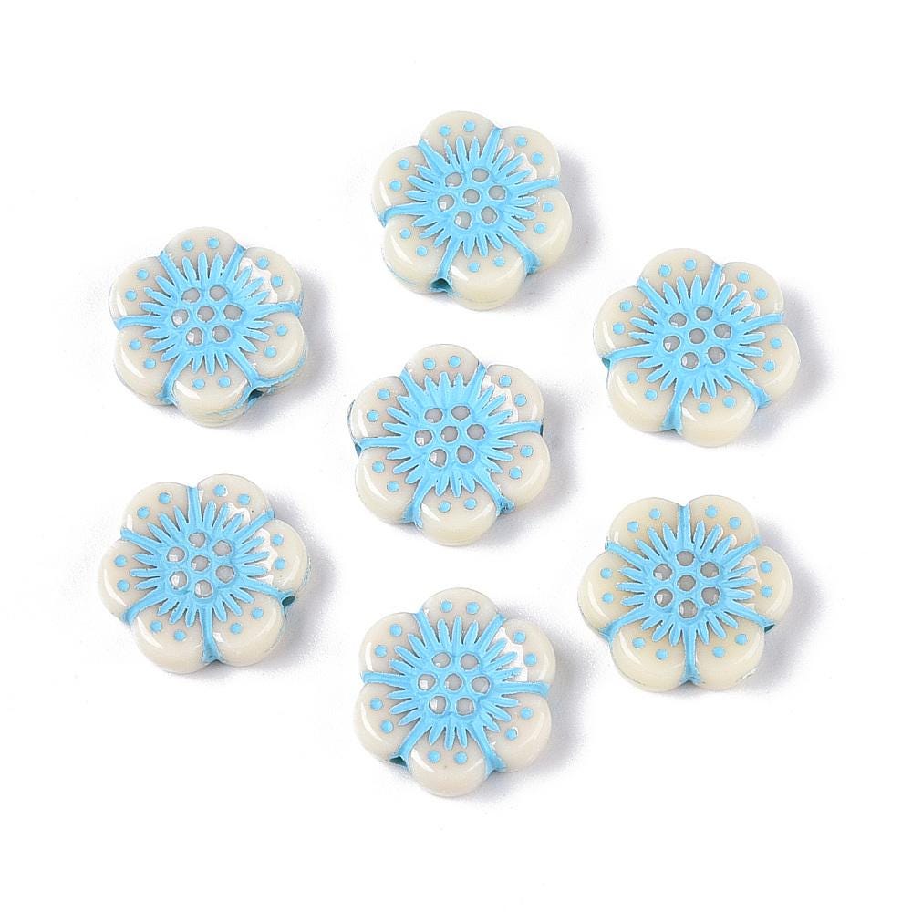 Flower Beads - Floral Beads - Lightweight Beads - Acrylic Beads - 13mm - 20pcs - (1306)