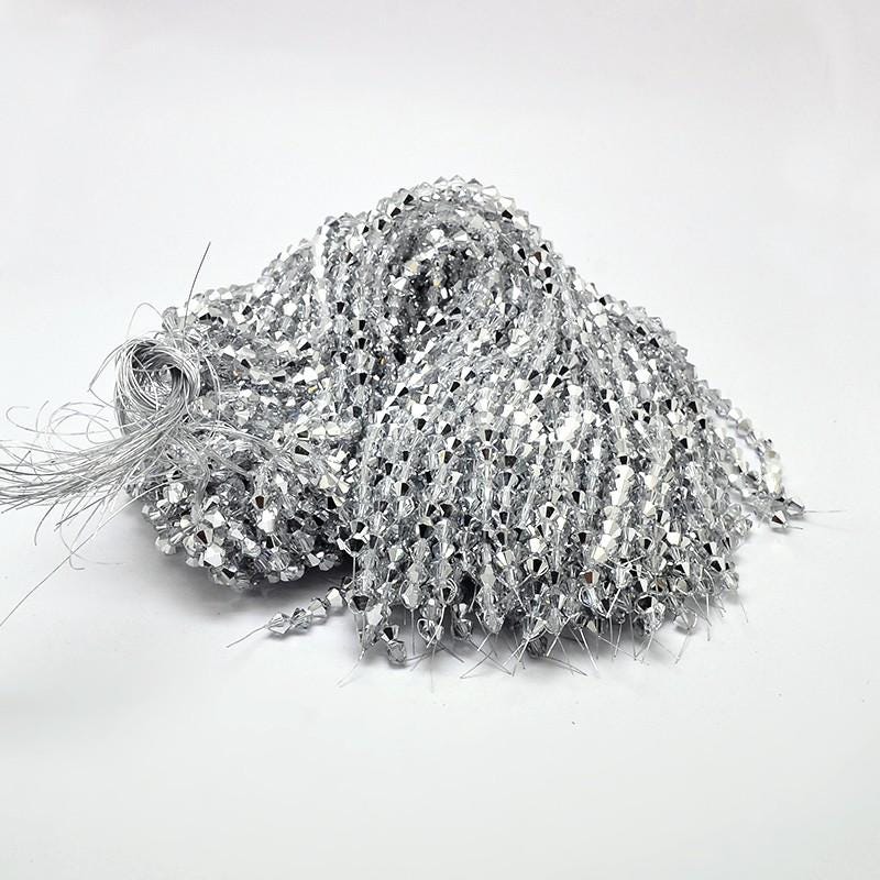 Electroplated Beads - Chinese Glass - Bicone Beads - Crystal Beads - 12" Strand - (A83)